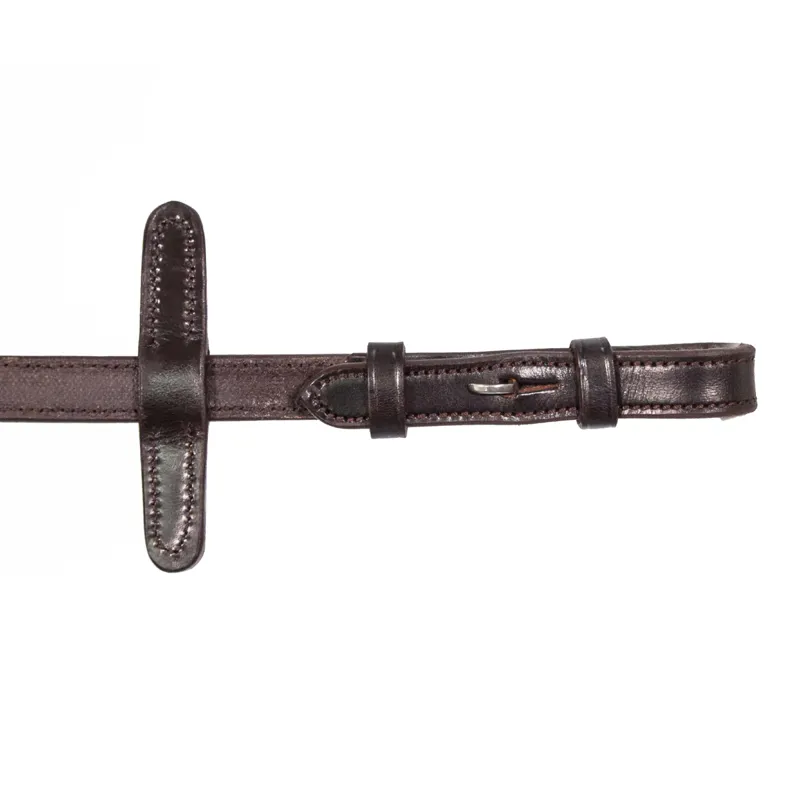 Henry James V-Grip Hybrid Rubber Reins with Leather Stoppers - Havana Brown-1